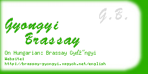 gyongyi brassay business card